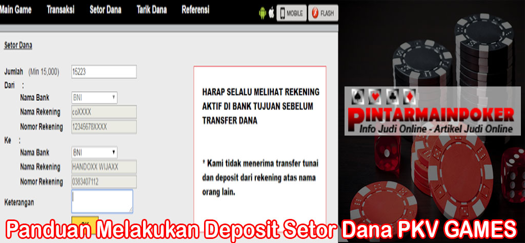 Panduan Melakukan Deposit Setor Dana PKV GAMES